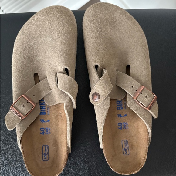 Birkenstock Shoes - Birkenstock Taupe Boston Clogs